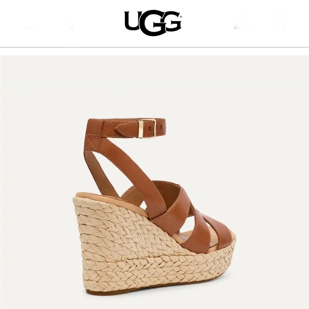 UGG Careena Tan Wedge Sandals - Picture 3 of 16